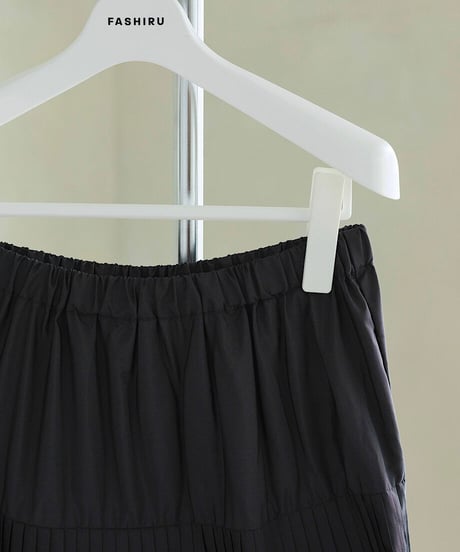 taffeta pleated skirt/2color