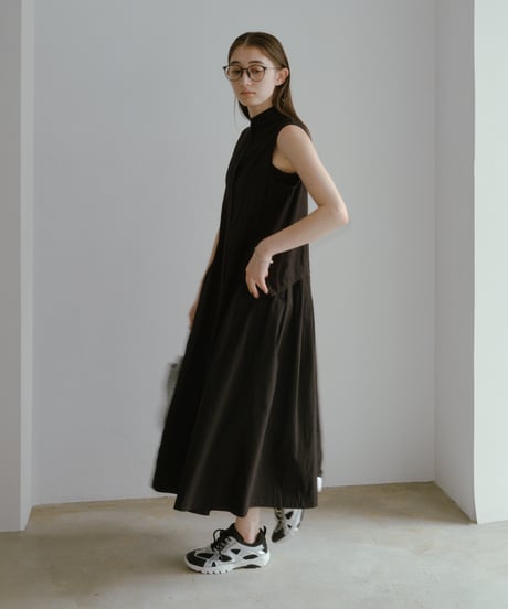 back pleats flare long OP/2color