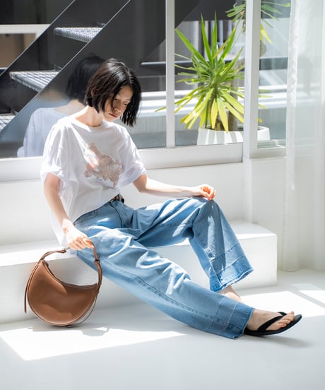 damaged loose straight denim