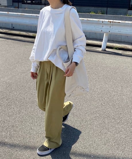 raglan sleeve cotton long cut sew/3color