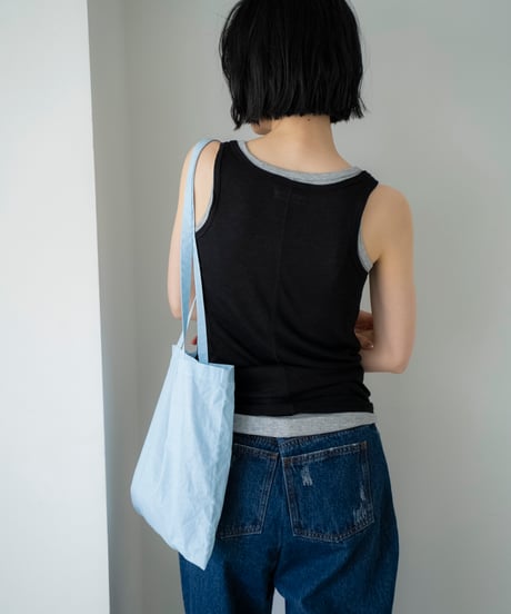 layered henley neck tank top