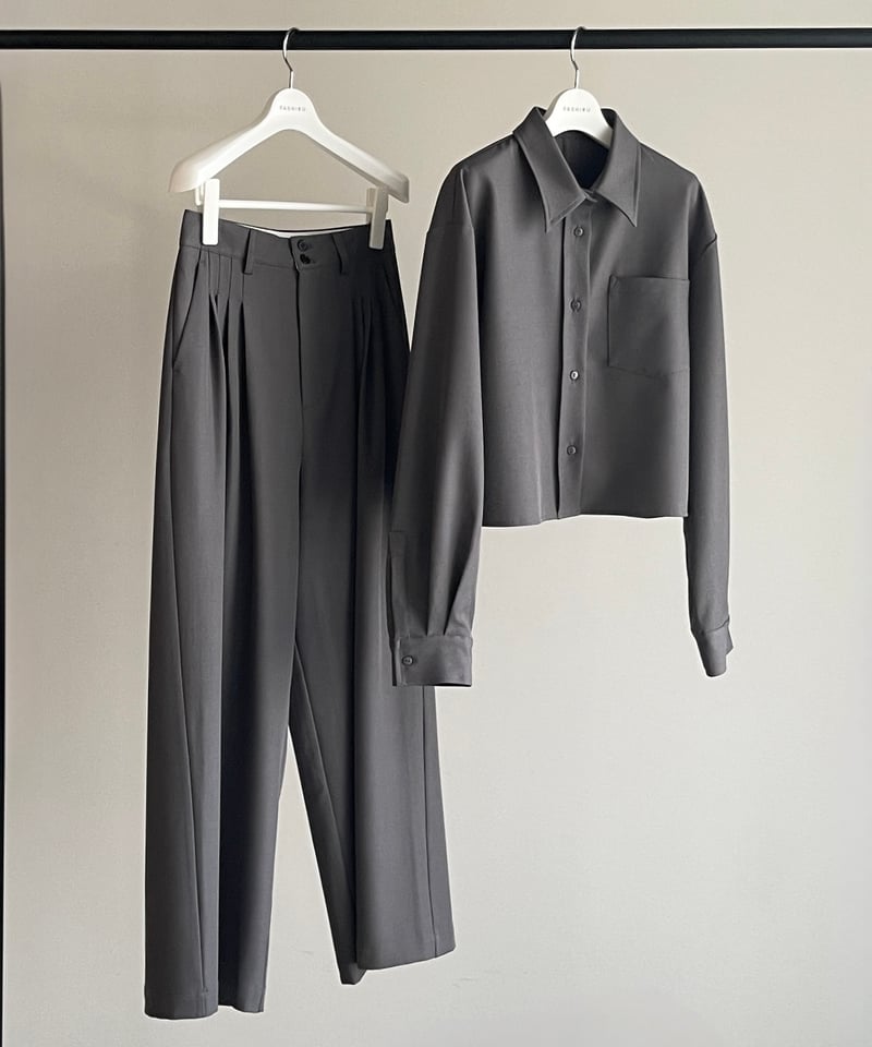 4 tuck drape slack（セットアップ対応)/2size/2color | F A