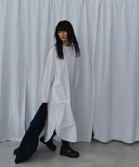 band collar shirt dress