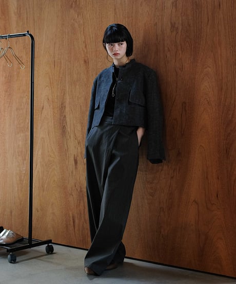heather stand collar jacket/2size