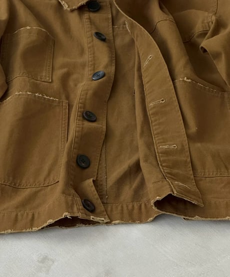 distressed twill jacket / 2color