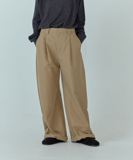 tuck wide chino pants/2color/2size