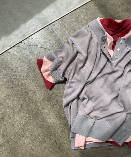sheer polo knit shirt (short sleeve)