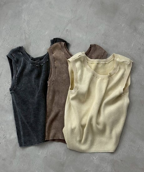 stone wash rib tank top