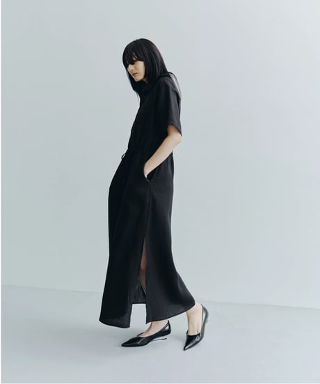 【FINE】tencel linen shirt dress