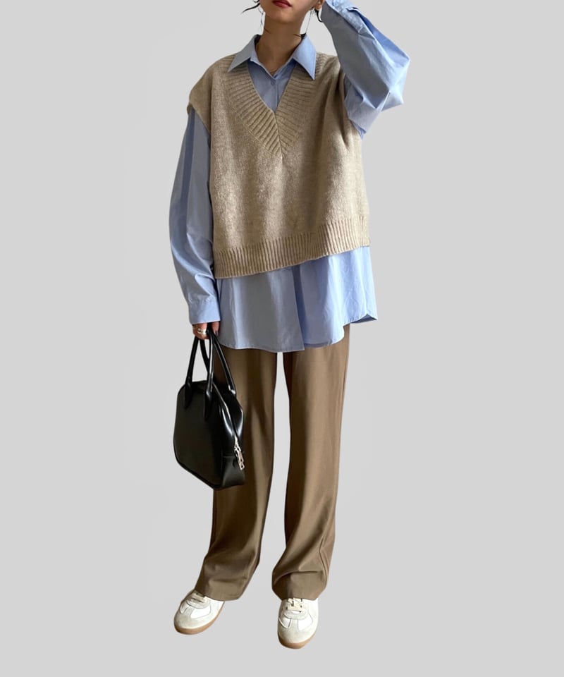 トップス fashiru V neck shaggy knit vest V neck shaggy knit vest/2color | F A S H I R U