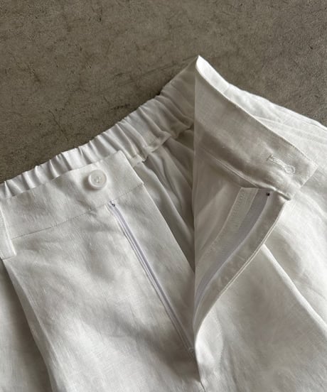【setup対応】relaxed open linen shirt / linen tuck shorts /2color