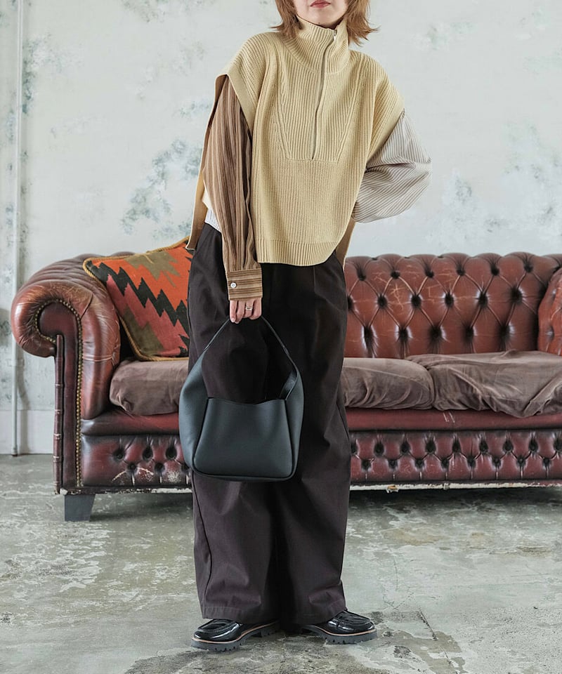 half zip knit vest/3color | F A S H I R U
