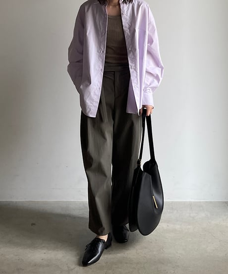 narrow belt tuck pants/3color/2size