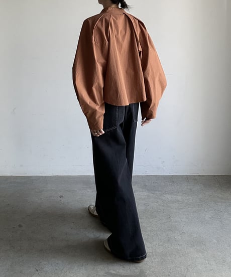 collarless volume sleeve blouse/2color