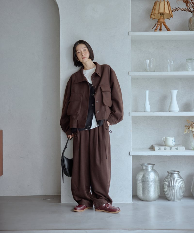 wool blend stand collar jacket/2color | F A S H