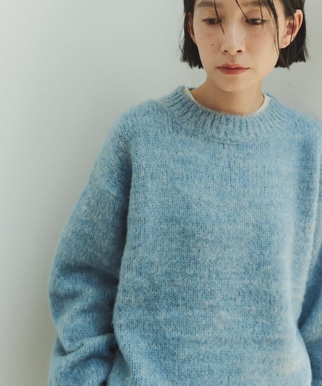 mohair blend mixed color knit/4color