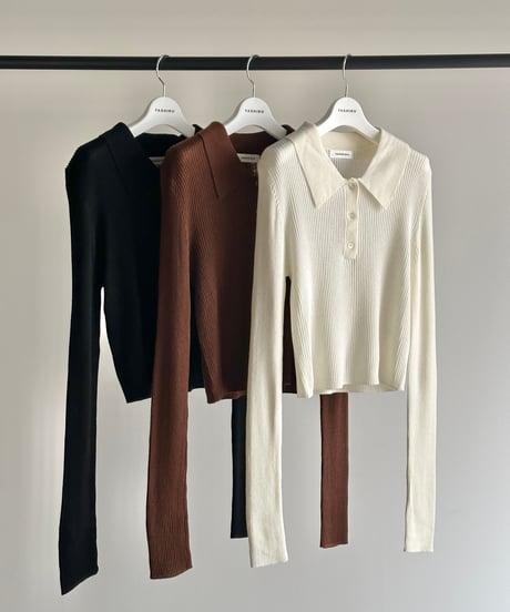 wool blend polo knit sweater/3color
