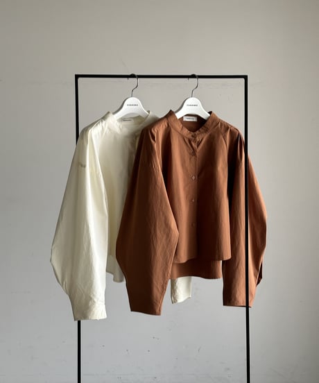 collarless volume sleeve blouse/2color
