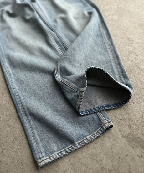 straight denim pants/2color