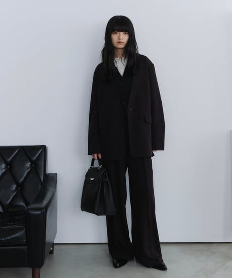 collarless jacket / 2color（セットアップ対応）