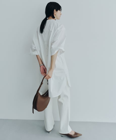 【FINE】back button tunic shirt