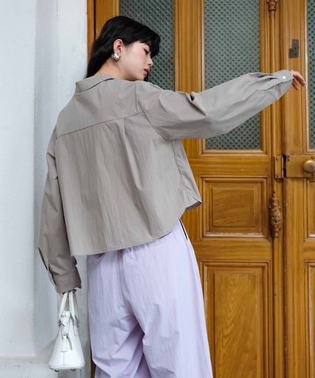 nylon cropped shirt/2color