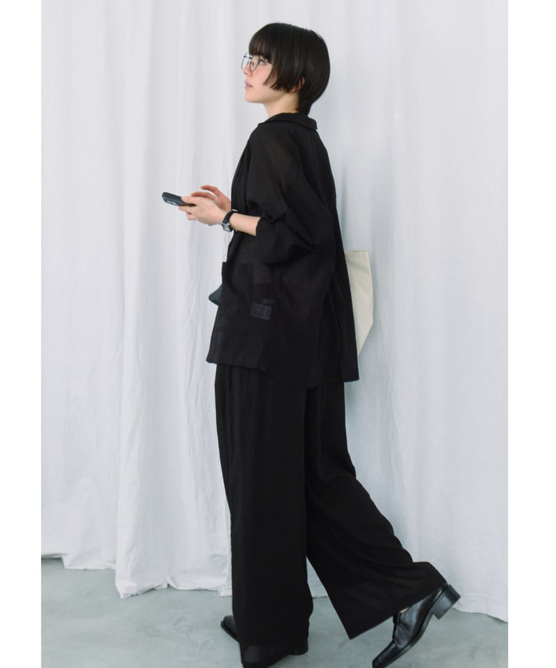パンツ Feels. WIDE TUCKED TROUSERS BLACK WIDE TUCKED TROUSERS BLACK – FEELS.