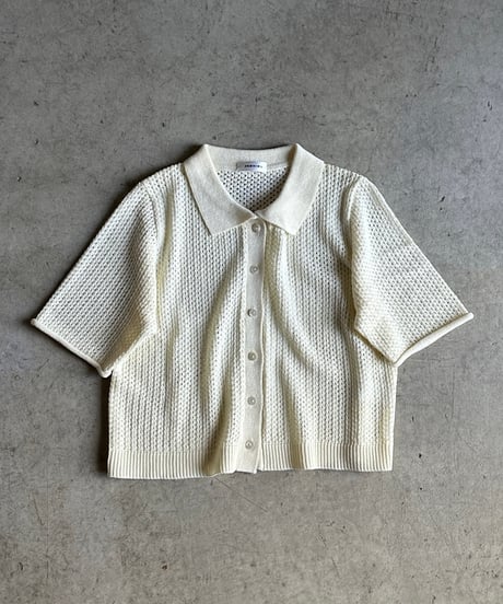 mesh polo knit shirts/2color