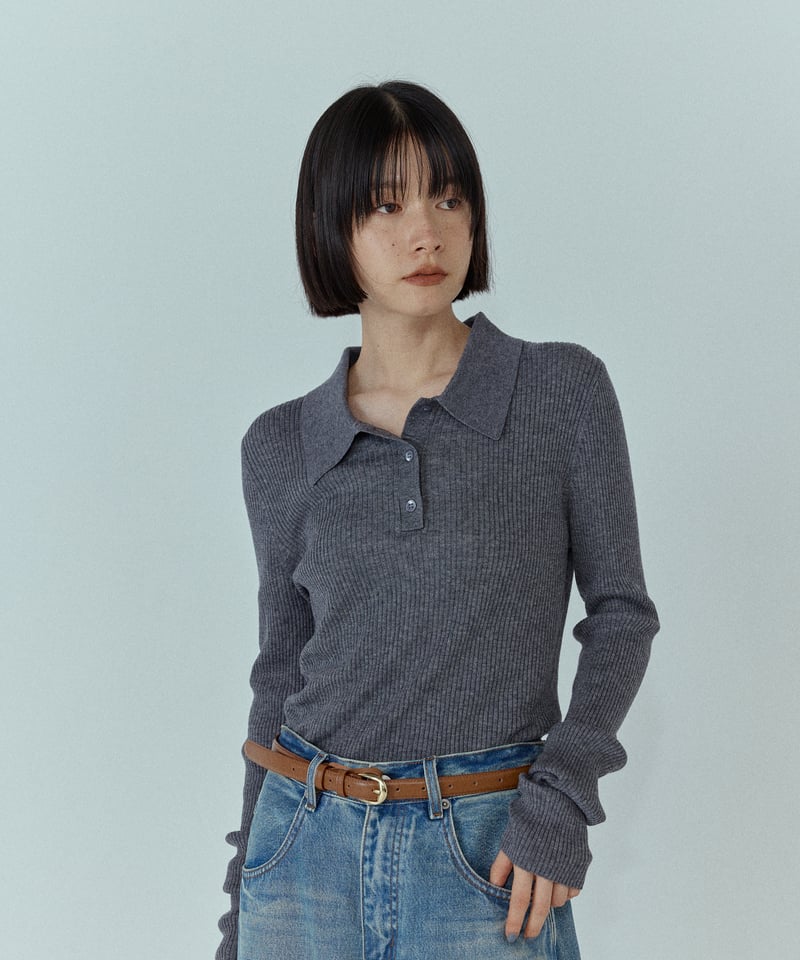 wool blend polo knit sweater/3color | F A S H I
