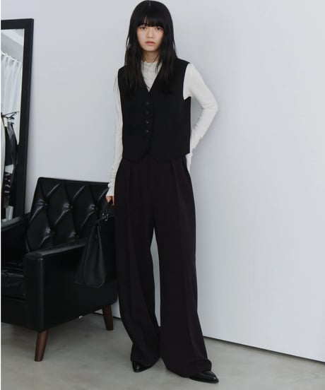 wide tuck slacks / 2color（セットアップ対応）