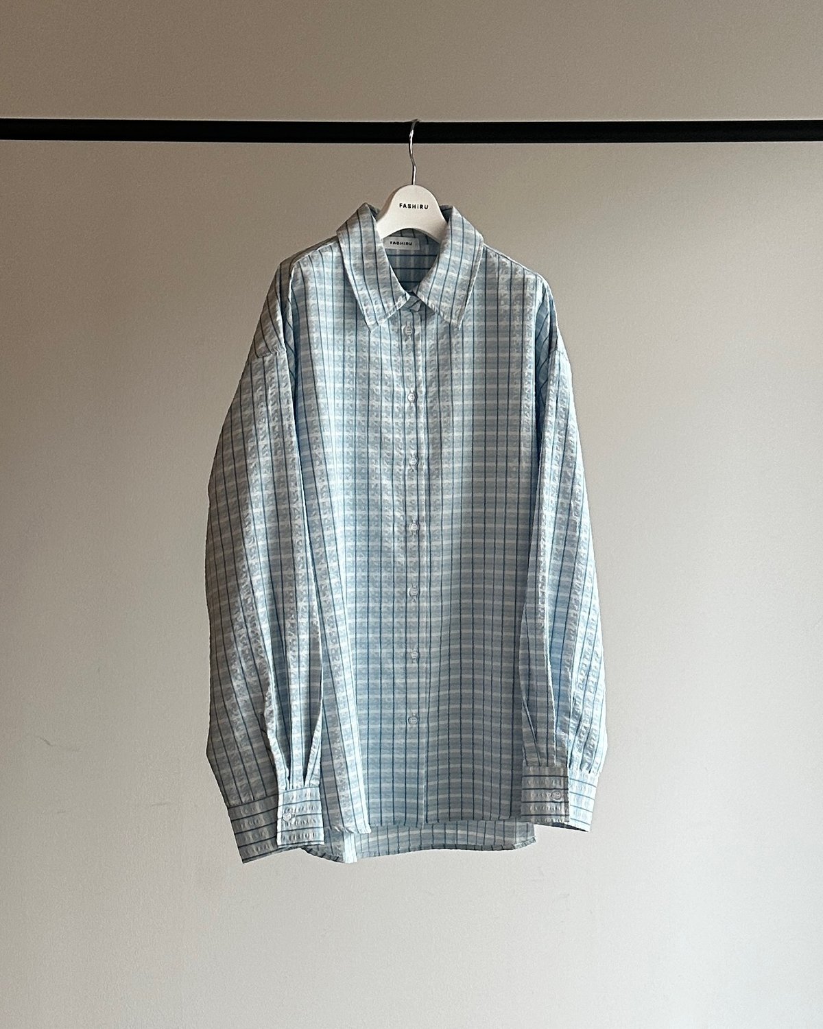pale blue check shirt | F A S H I R U