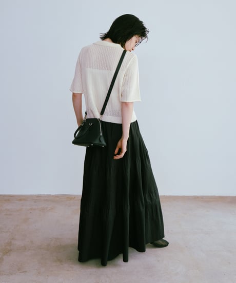 mesh polo knit shirts/2color