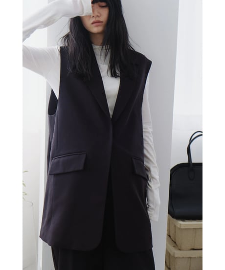 long minimal gilet / 2color（セットアップ対応）