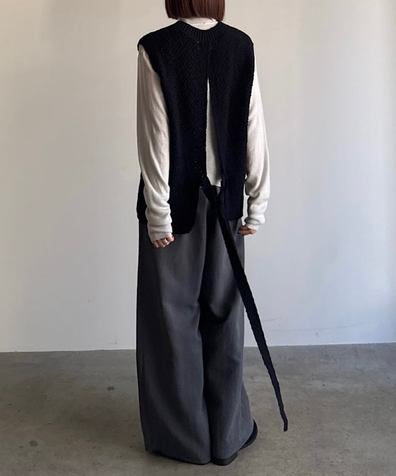 back open knit vest/2color | F A S H I R U