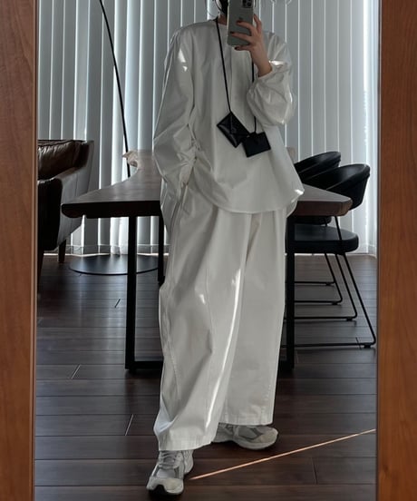 smooth cotton loose tapered pants/3color