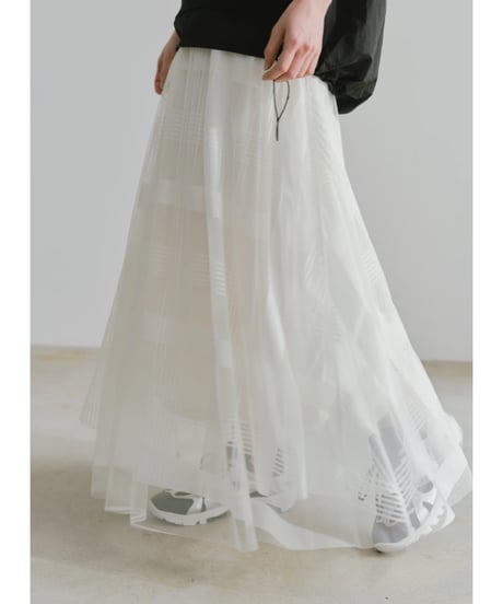 airy line tulle skirt/2color