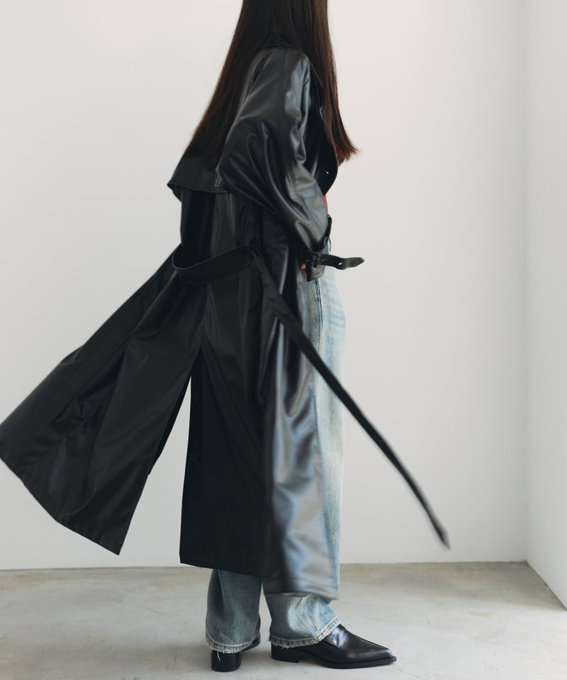 FINE】synthetic leather trench coat＜送料無料＞ | F A