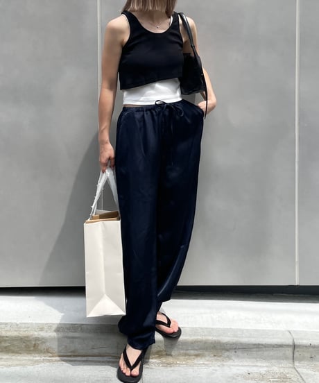 silk-like drawstring pants
