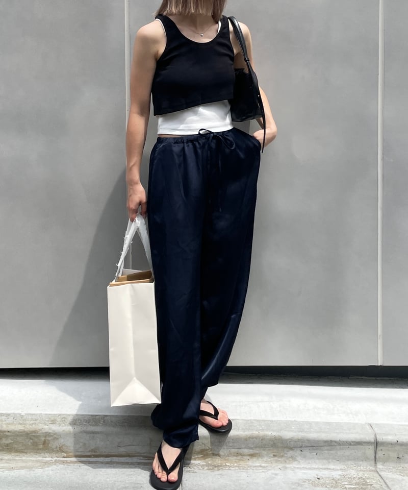 silk-like drawstring pants | F A S H I R U