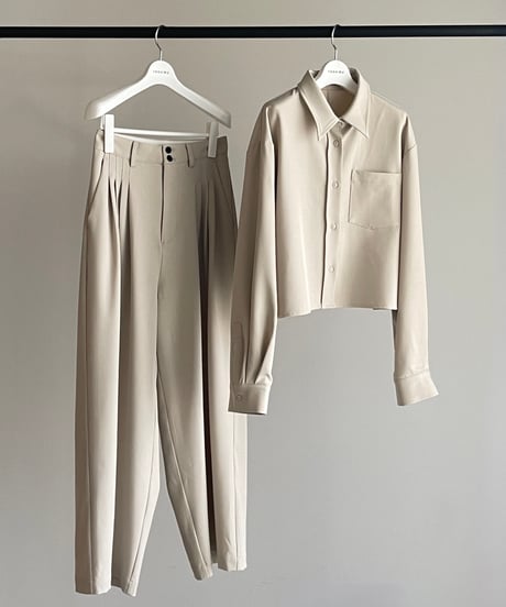 cropped drape shirts（セットアップ対応)/2color