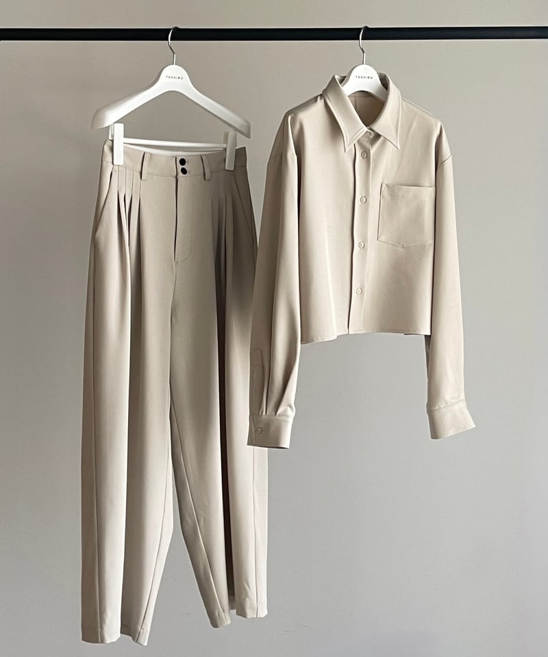 cropped drape shirts（セットアップ対応)/2color | F A S H