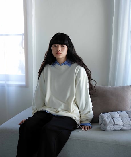design sweat drawstring pullover/2color