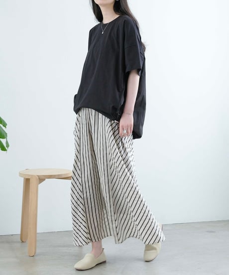 stripe flare skirt