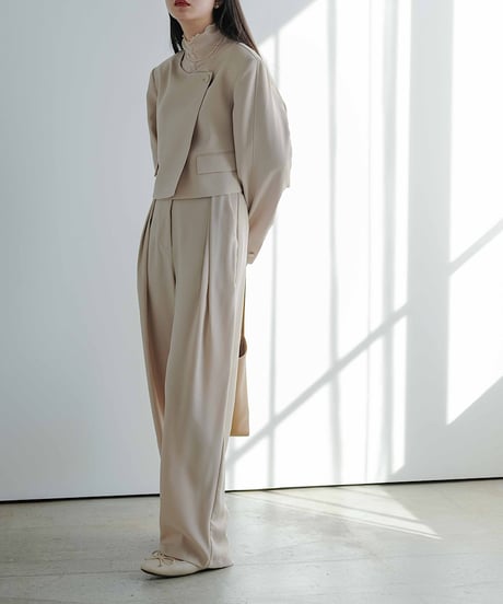 collarless jacket set up/3color/2size