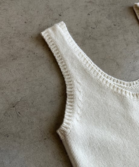 【FINE】wool U neck vest/2color