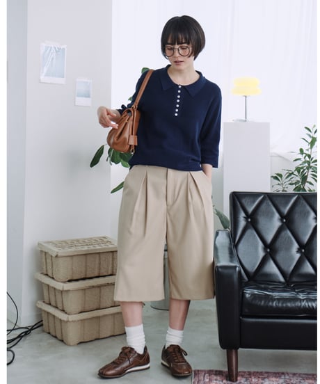 half sleeve knit polo / 3color
