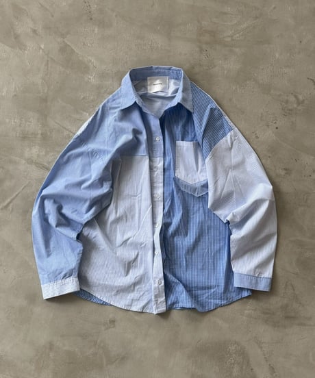patchwork check oversized shirt