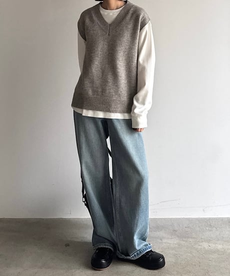 simple Vneck vest/3color