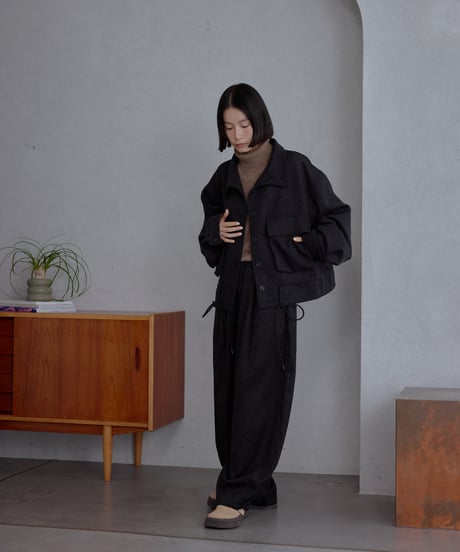 wool blend setup pants/2color