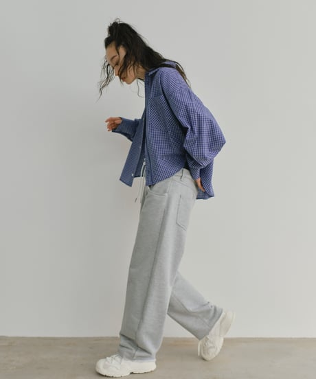 denim layered jogger pants/2color/2size
